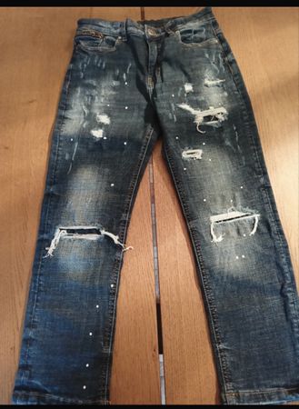 Jeans ragazzo Strappati Taglia 146 Denim Invecchiato Blu