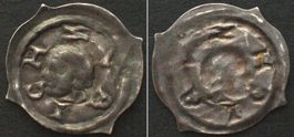 ZÜRICH - FRAUMÜNSTERABTEI. Vierzipfliger Pfennig, 13. Jh. vz