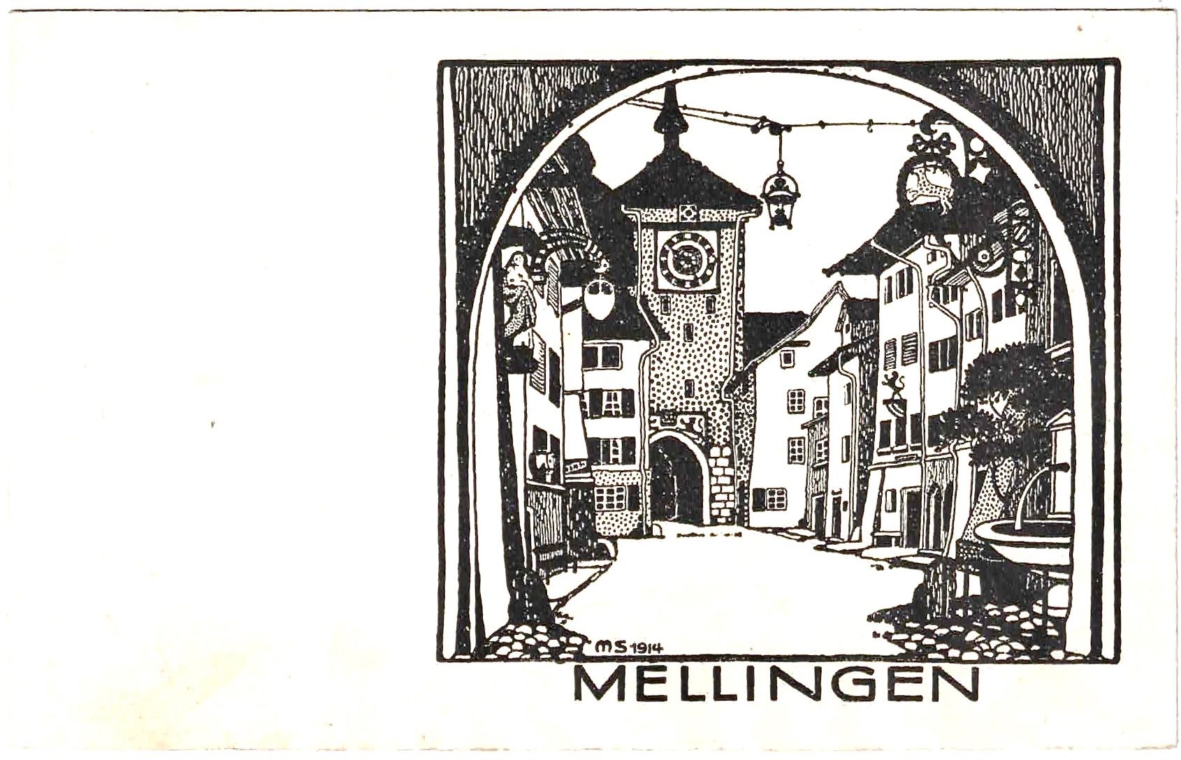 Cartoline postali: MELLINGEN Pro Juventute ca. 1915 – Usato da Oberdorf BL venduto da Hopfehuepfer
