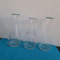 3 schöne antike 1/2 liter Weinkaraffen geeicht 100 Jährig
