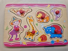 Holzpuzzle Tiere Zirkus Motiv 6 Teile