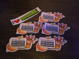 6 Volksbank Stickers, I ❤️ Volksbank Sticker - credit suisse