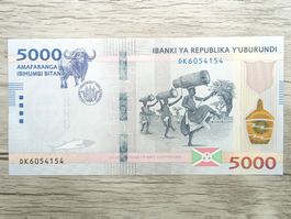 Billet Burundi 5000 Frs. UNC