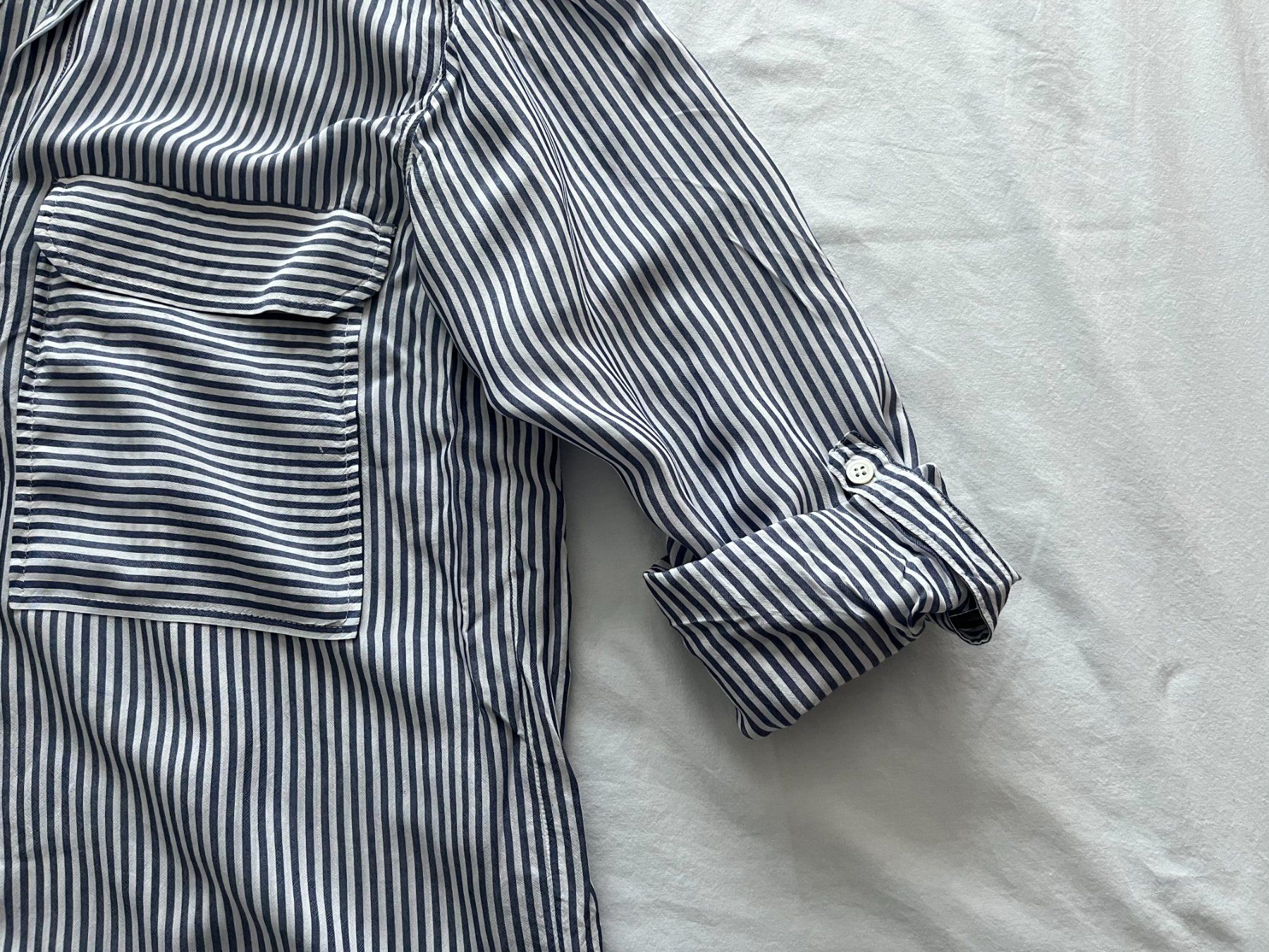 Zara Camicette: Damen Bluse lang oder 3/4 lange Ärmel Zara Farbe blau/weiss – Usato da Jona venduto da Flexer02 4