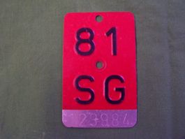 Velonummer SG 81