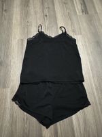 Pyjama Set schwarz mit Spitze Grösse S