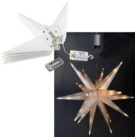 3D Weihnachtsstern , weiss, 56cm 72 warmweiße LEDs, Batterie