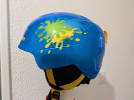 Skihelm Uvex blau mit Motiv für Kinder gebraucht Zustand