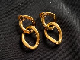 18KGP Kette Ohrstecker in Gold