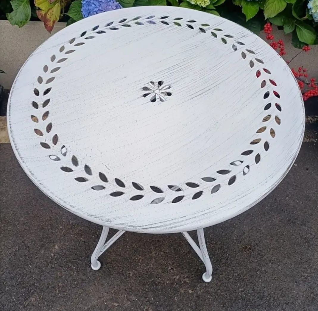 Set di tavolo e panche: 3-teiliges Metall Retro-Stil Bistro-Set – Nuovo e nell'imballaggio originale da Hochdorf venduto da b1.p 2