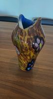 Mundgeblasene Vase in Murano Stil mit floralem Dekor