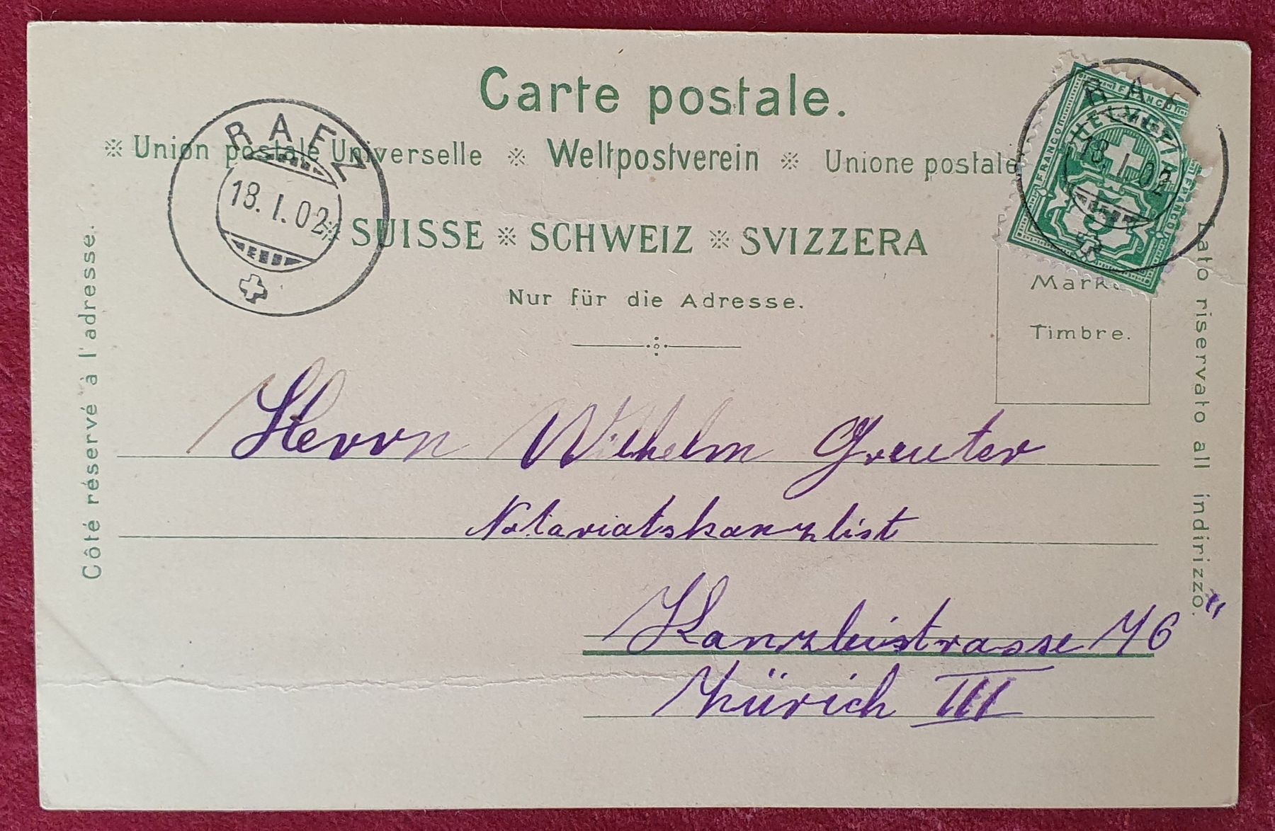 Cartoline postali: Gruss aus Rafz 1902 – Usato da Kreuzlingen venduto da Rschweiz1 1