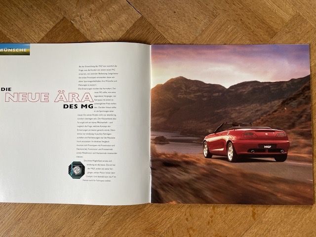 MG Dokumente: MG MGF Prospekt Grossformat deutsch CH Brochure ca 1995 1996 – Gebraucht aus Langenthal von Andreasdavidk 2