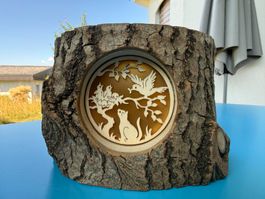 Arvenstübli Kerns   Windlicht Deko Holz mit Rinde