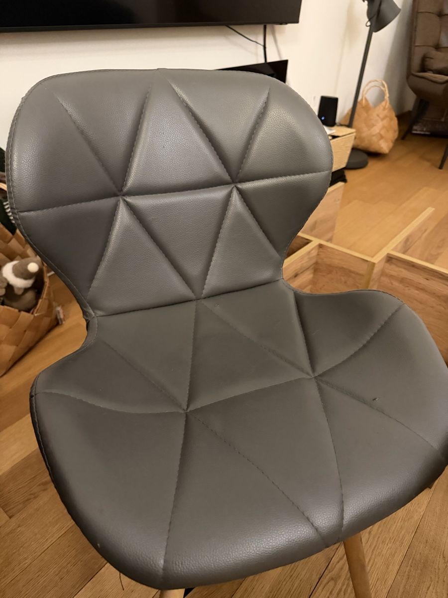 Sedie: 4 Modern Leather Chairs Grey Design Set – Usato da Hausen AG venduto da nik_9sg2 4