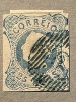 Timbre Brésil 25 Reis bleu oblitéré bon état général
