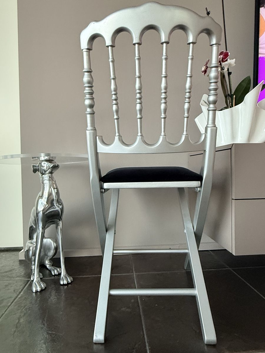 Poltrone: Sessel Stuhl klappbar Silber/Schwarz – Usato da Altendorf venduto da RedHairBeast 3