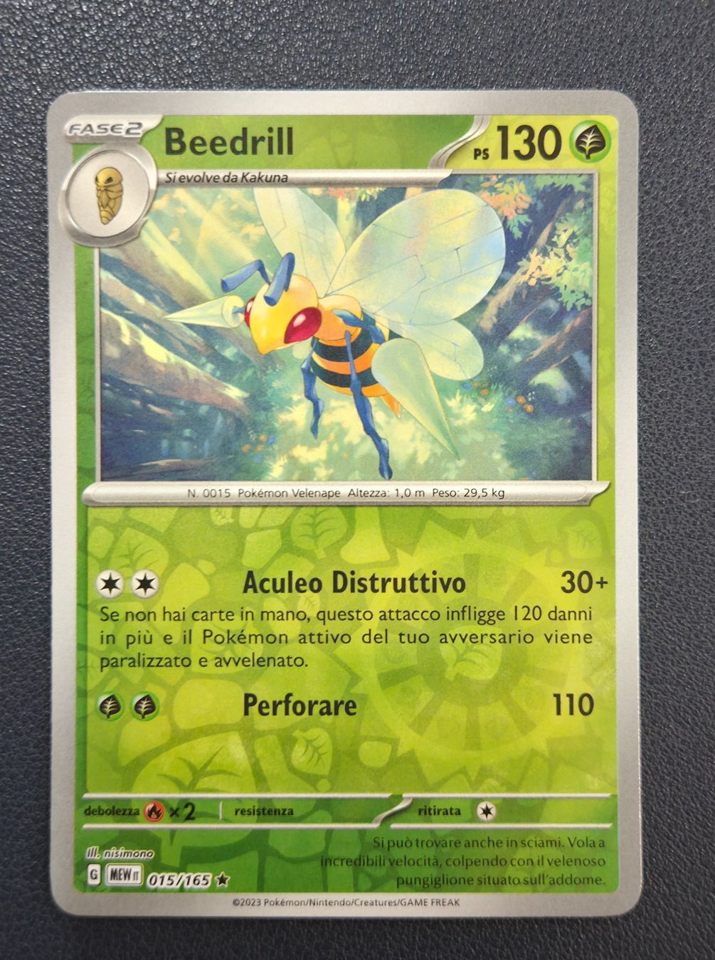 Pokémon Sammelbilder & Trading cards: Pokemon 015/165 Beedrill Rara Reverse IT – Gebraucht aus Lugano von pan_5zpg
