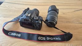 Canon EOS 600D Spiegelreflexkamera mit Objektiven und Tasche