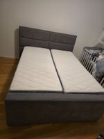 Boxspringbett mit Bettkasten, Grau, 160x200cm, Top Zustand