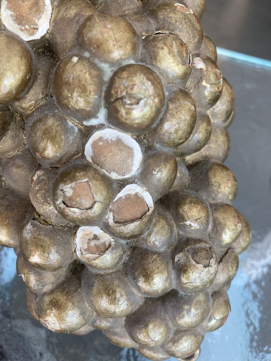 Statuette: Wunderbare antike grosse Traube, Holz blattvergoldet – Usato da Zürich venduto da einefreude 2