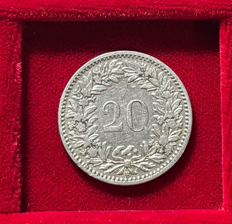 Alle Münzen: Schweiz 20 Rappen 1898 B  Libertaskopf – Gebraucht aus Speicher von CH-Schatzkammer 1