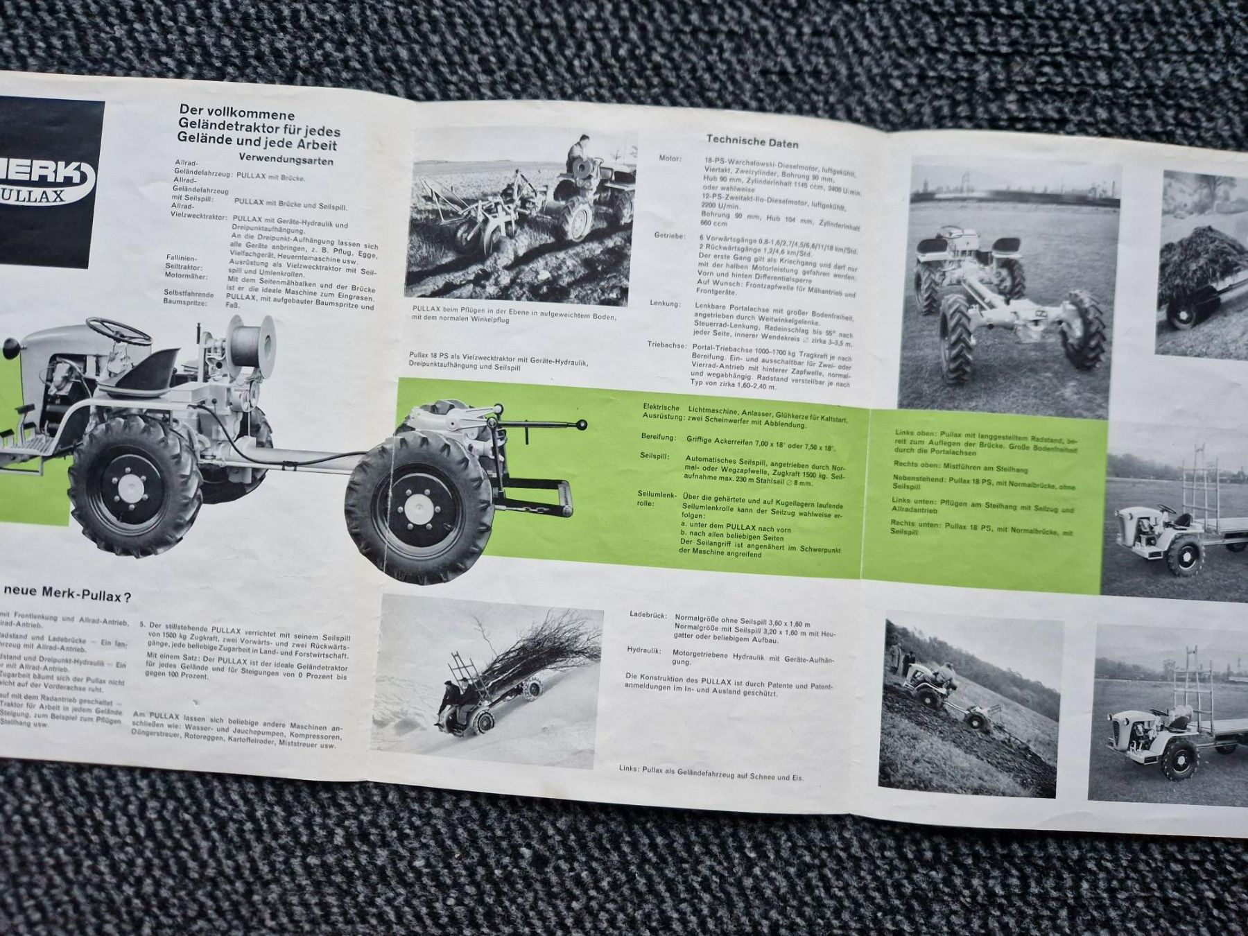 Merk Pullax Trattori: Original Prospekt Merk-Pullax Transporter, sehr selten – Usato da Dürnten venduto da Bachtel84 1