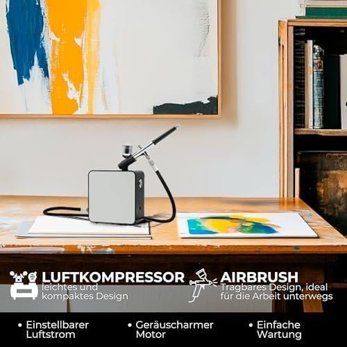 Compressori: Kompressor 3 meter Schlauch Profi Air-Brush Double Pistole – Nuovo e nell'imballaggio originale da Hundwil venduto da pak_7zvn 6
