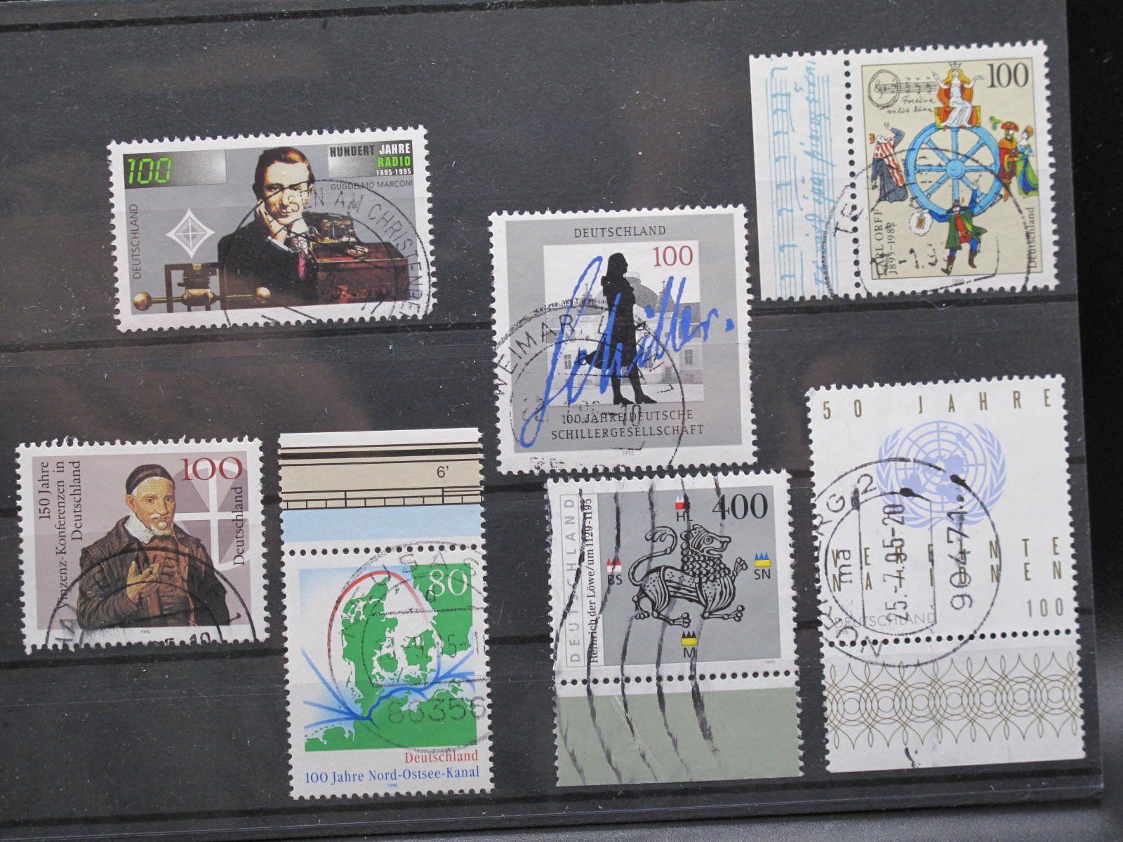 Alle Briefmarken: BRD 1995 Schillergesellschaft / Carl Orff gest. – Gebraucht aus Wil SG von fva01