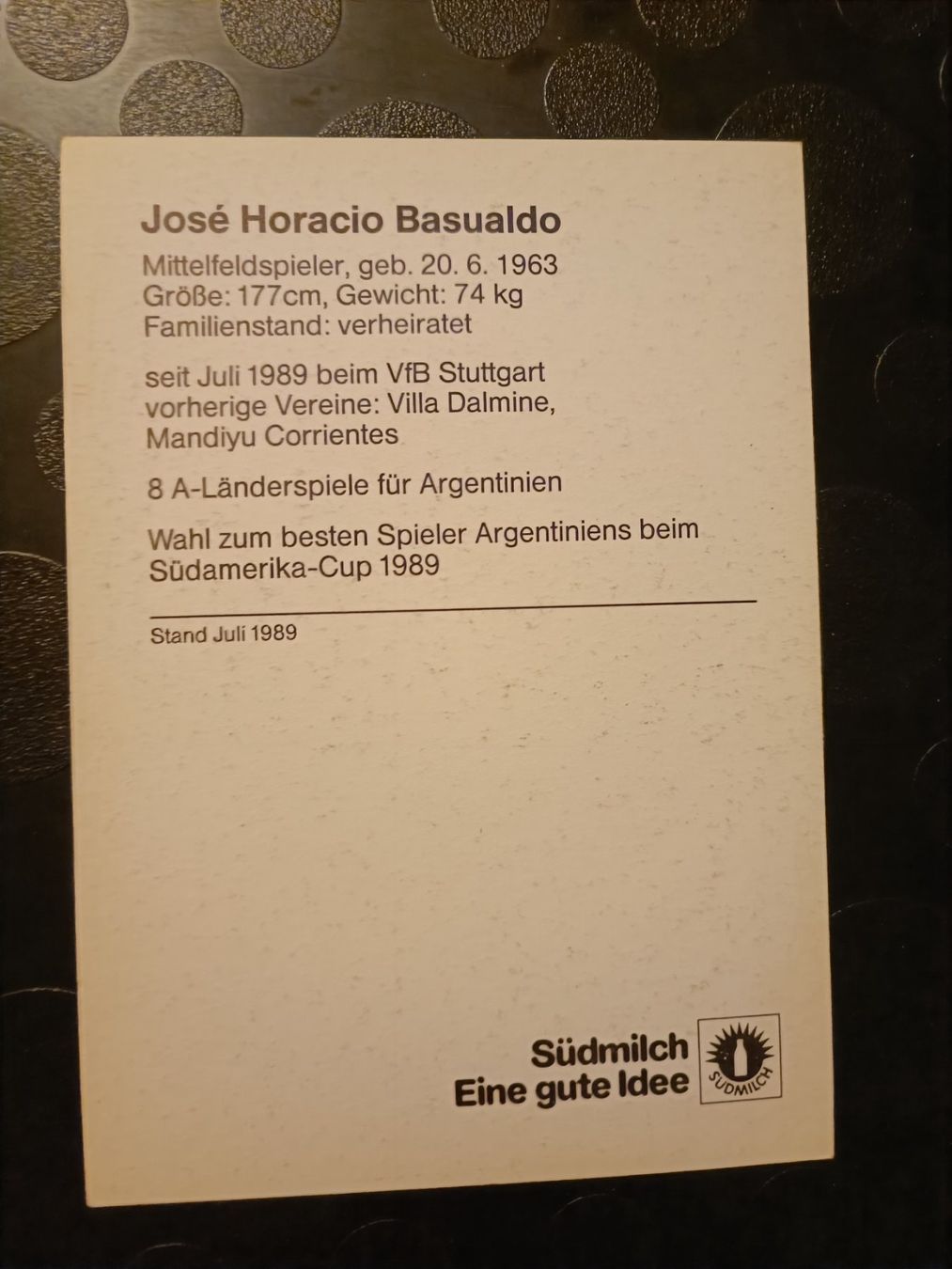 Autographes: José Basualdo - VfB Stuttgart - handsigniert – D'occasion à Menziken par Artographs 1