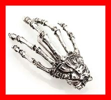 Haarklammer Skeletthand SILBER Totenkopf Skull Haarring