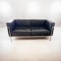 LC2 Sofa Cassina, Leder schwarz, Top Zustand!
