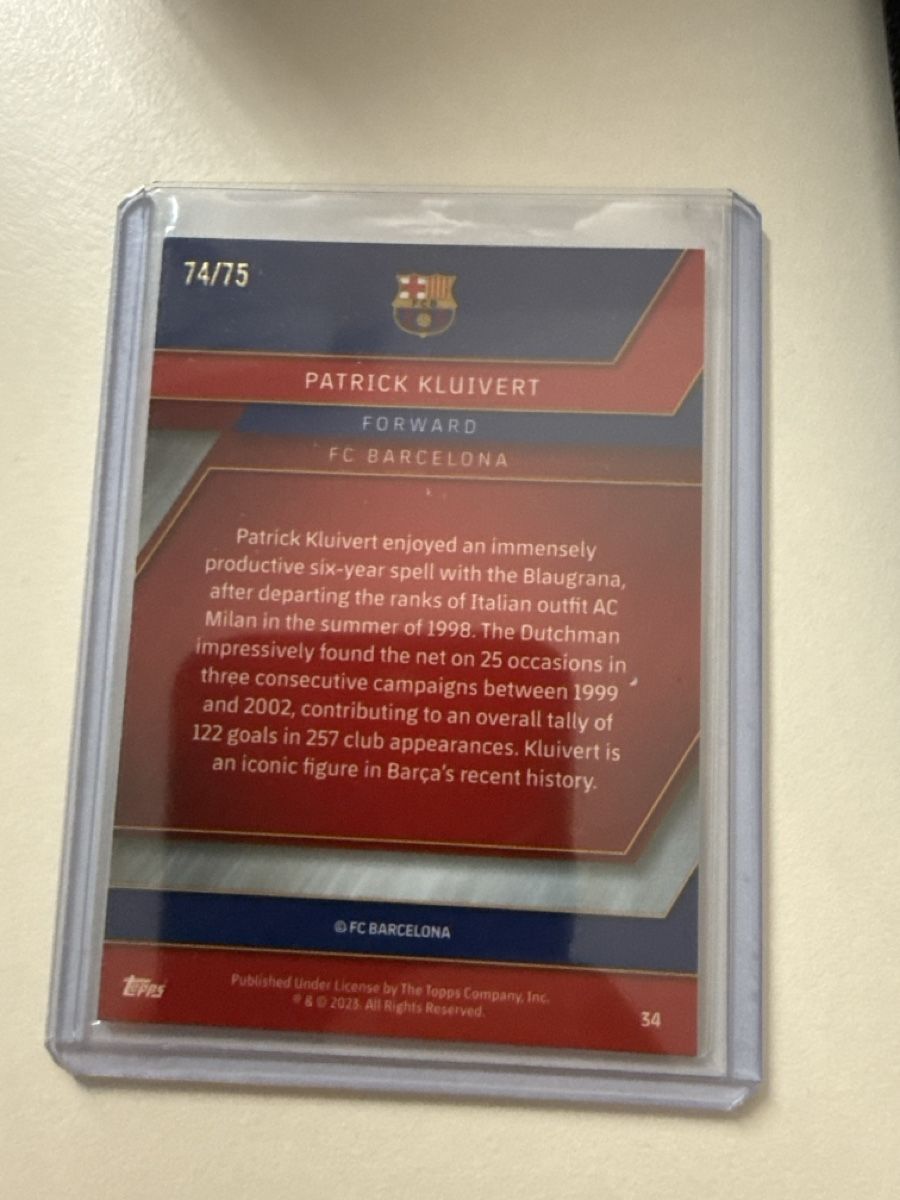 Topps Carte collezionabili: Patrick Kluivert, Barcelona, Topps Chrome Barcelona – Usato da Bäretswil venduto da pu0_7rmv 1