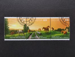 Schweiz Sondermarken Jura / Pferd, zusammenhängend, 2008 ET