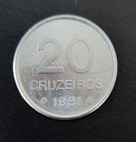 20 Cruzeiros Münze Brasilien 1981