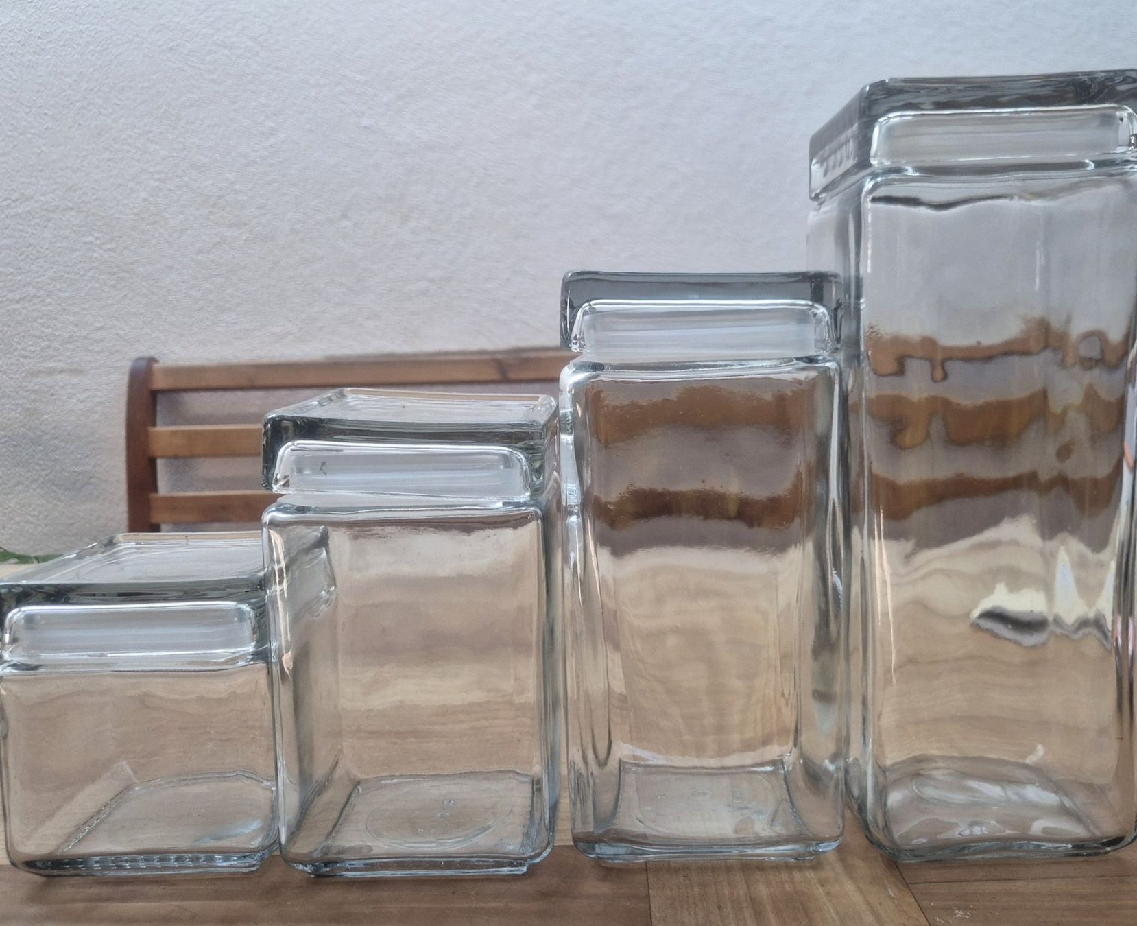 Bicchieri: Anchor Hocking 4er Set Vorratsgläser stapelbar Glasdeckel – Usato da Zürich venduto da rude2014 2