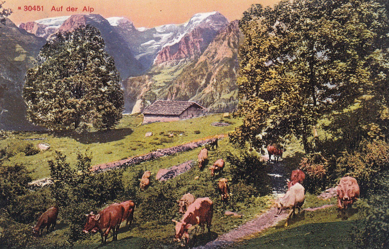 Ansichtskarten: Auf der Alp 1912 Vaches – Gebraucht aus Cormoret von Pascalll2001
