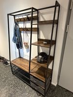 Garderobe mit Sitzbank und Regalen Holzoptik