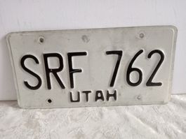 Altes USA-Nummernschild "SRF 762" aus Utah -  Rarität