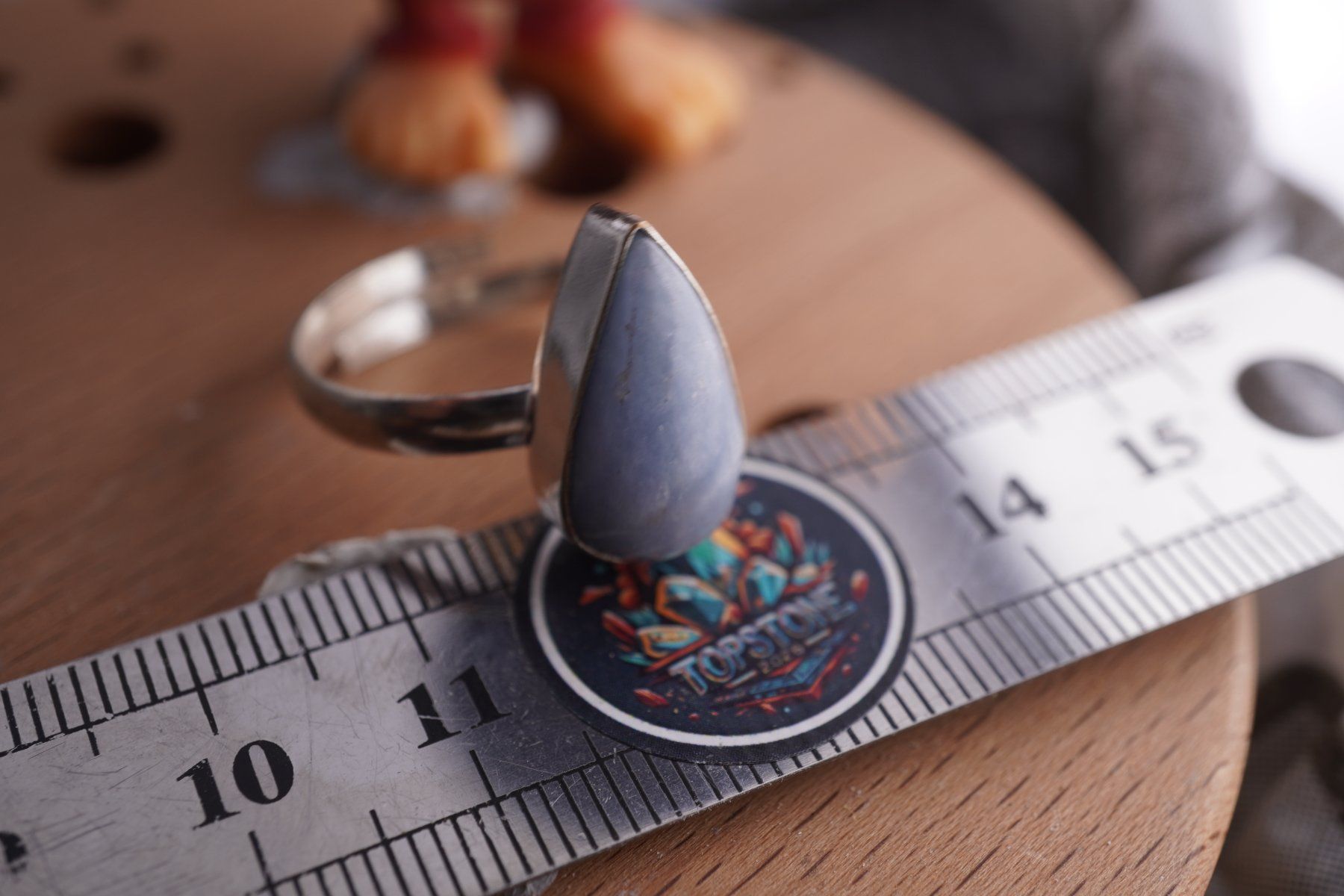 Minerali & Pietre curative: Angelit Blau    ring Grösse  Variabel     (Räumung!) – Nuovo e nell'imballaggio originale da Eschenbach SG venduto da topstone 4