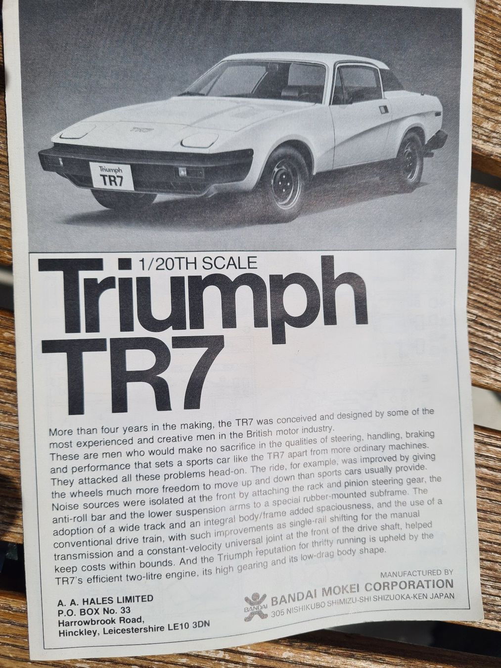 Triumph Modellini d'auto: BANDAI TRIUMPH TR7 – Usato da Basel venduto da Solarbebop 4