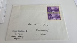 1938 Pro Paria Paar mit Soldatenstempel Stab Flieger Reg.2