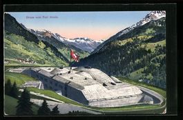 AK Airolo, Blick auf Fort Airolo
