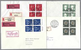 1943, J 105-108x4, 4 BRIEFE, 1 x T. D. BRIEFMARKE ZÜRICH!