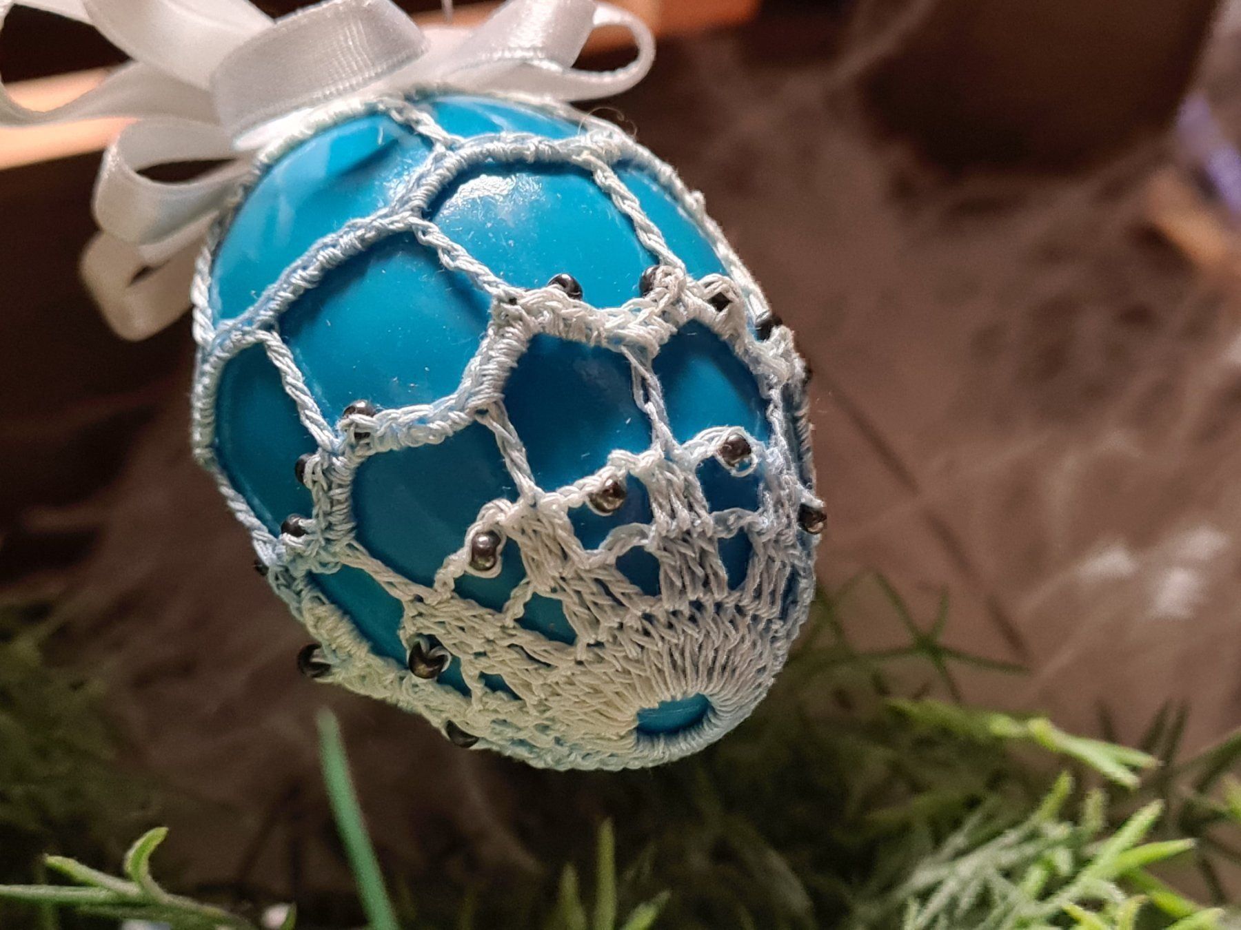 Tutte le decorazioni: Umhäkeltes Osterei, 6 cm – Usato da Amriswil venduto da kleindeko 1