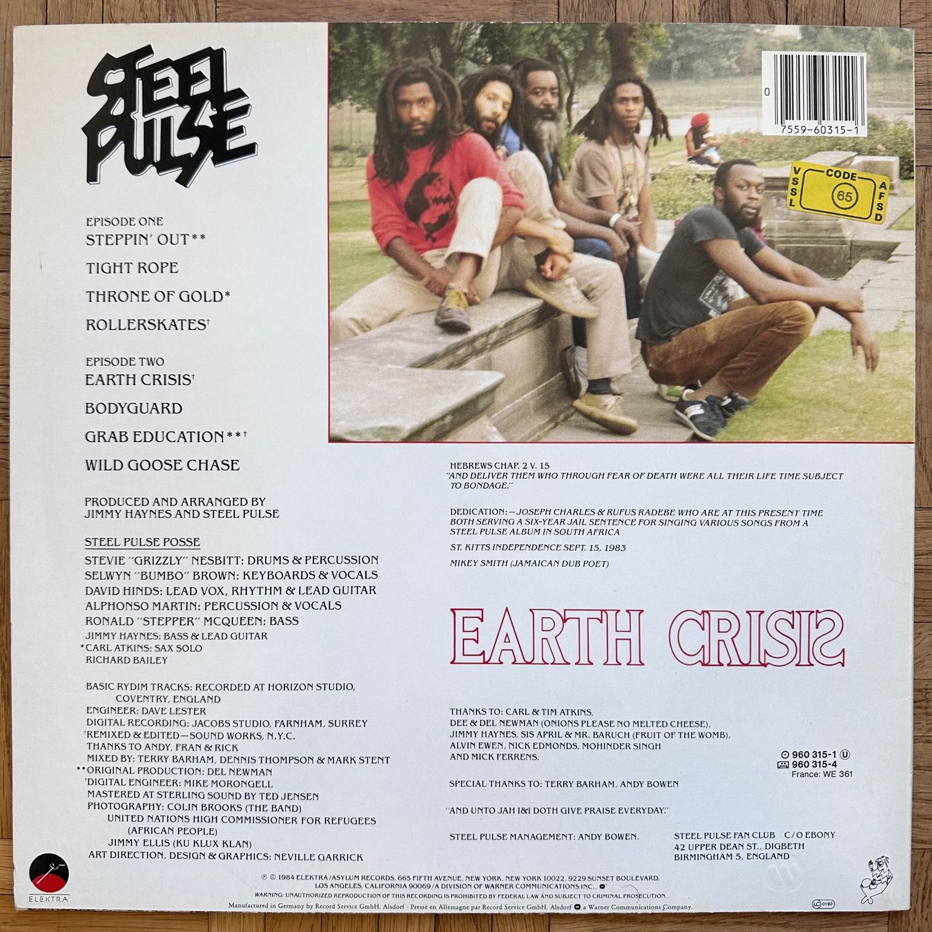Dischi in vinile: LP - Steel Pulse - Earth Crisis – Usato da Breganzona venduto da Onairda75 1