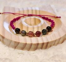 Bracelet fait main en tourmaline multicolore  
