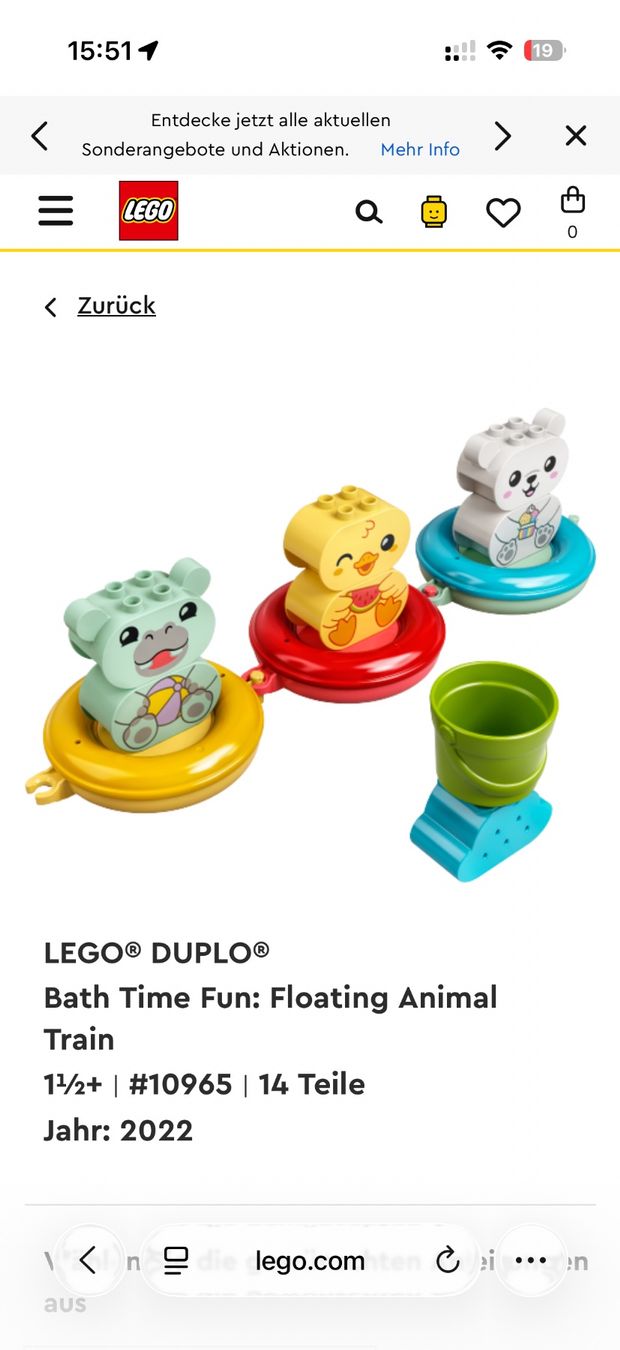 Lego Kit di costruzioni: Lego Duplo Badewannenspass – Usato da Baden venduto da polveres 1