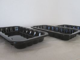 4 kleine, emailierte Backbleche / NEU