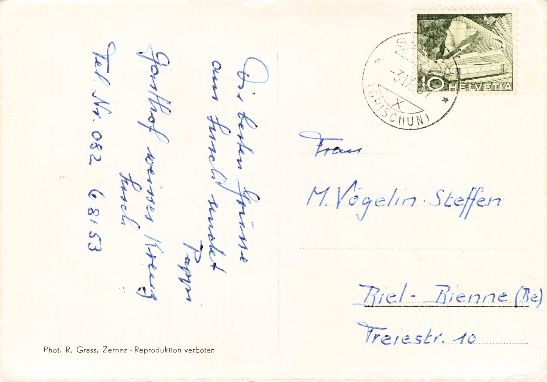 Cartoline postali: Susch Engadin mit Lavin mit guarda G – Usato da Biasca venduto da Blenio71 1